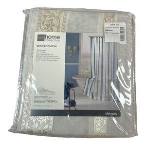 JCPenney Olympia Ivory Gold Trim Hollywood Regency Shower Curtain 72in X 72in